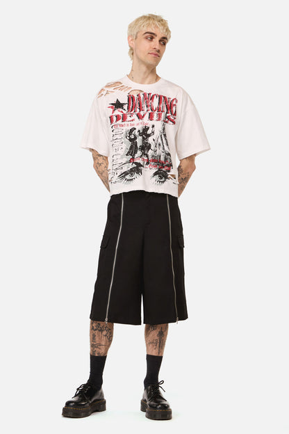 Black Friday - Distressed Graphic Print Tee - cream