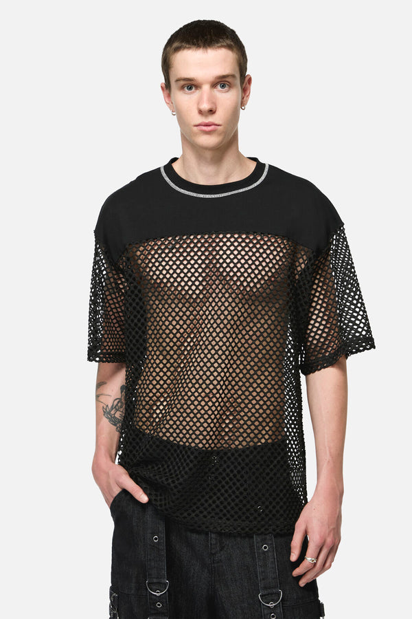 Black Friday - Oversize Mesh Panel Top - black