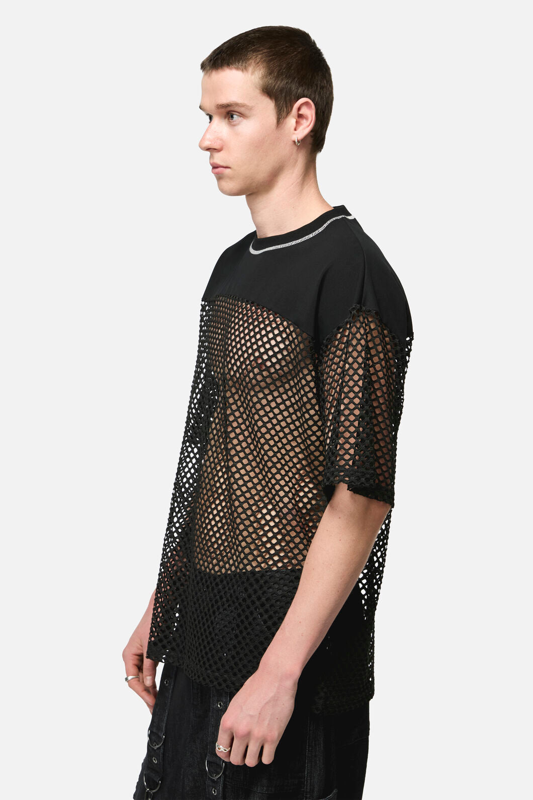 Black Friday - Oversize Mesh Panel Top - black