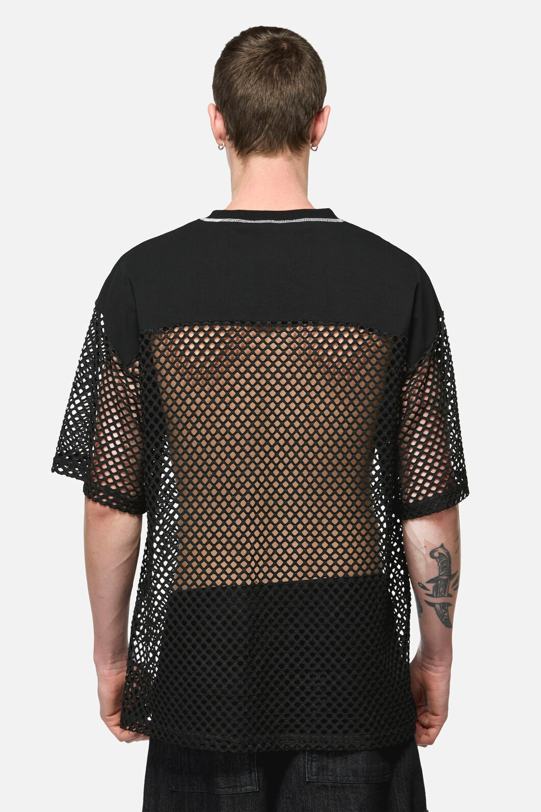Black Friday - Oversize Mesh Panel Top - black