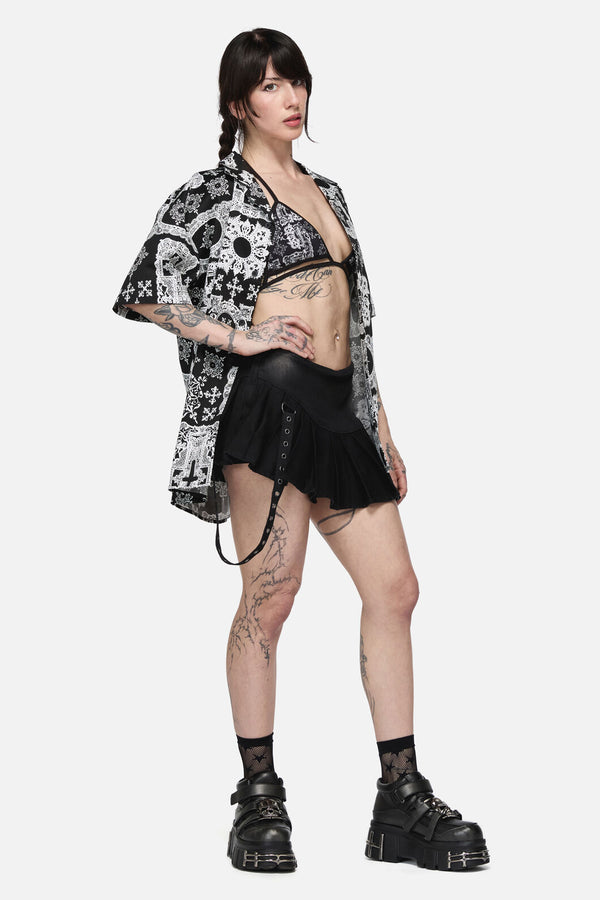 Black Friday - Crossed Oversized SS Shirt - black-white