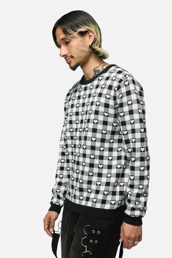 Black Friday - Glass Heart Knit - black-white