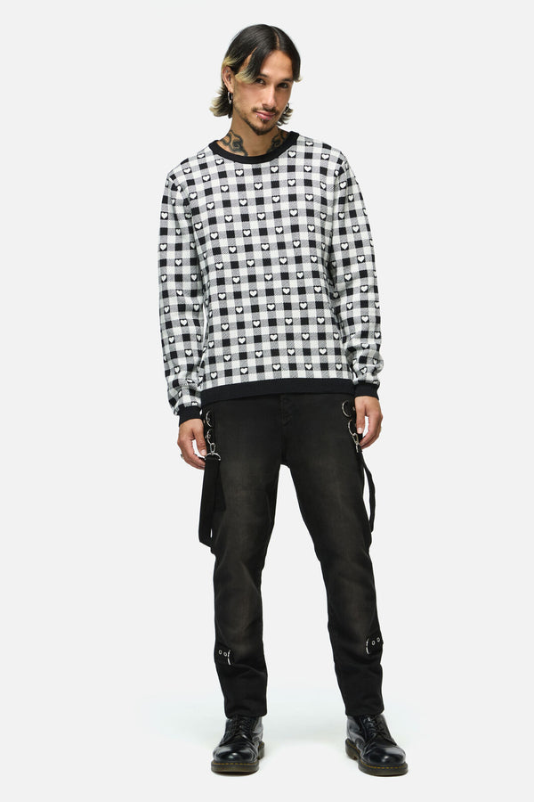 Black Friday - Glass Heart Knit - black-white