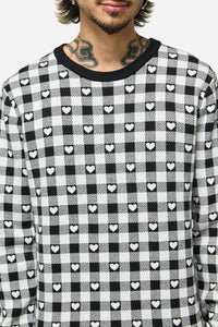 Black Friday - Glass Heart Knit - black-white