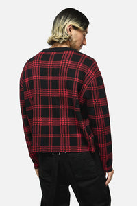 Black Friday - Suffer Tartan Knit Jumper - black-red