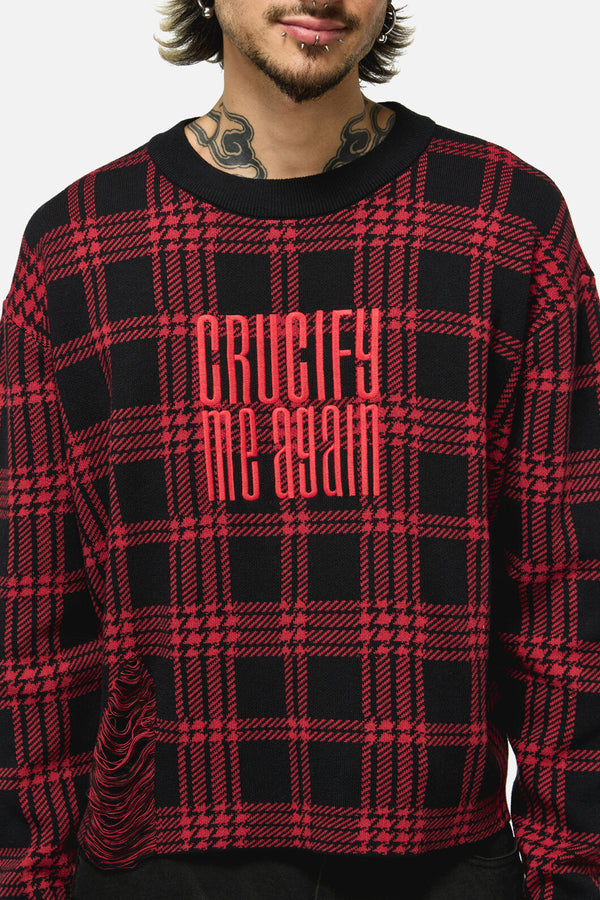 Black Friday - Suffer Tartan Knit Jumper - black-red