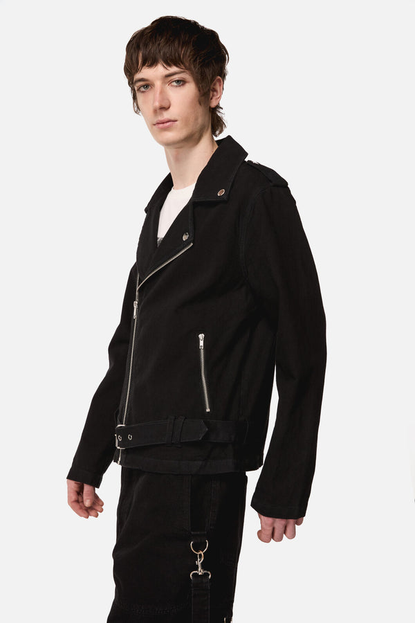 Black Friday - Midnight Denim Biker Jacket - black