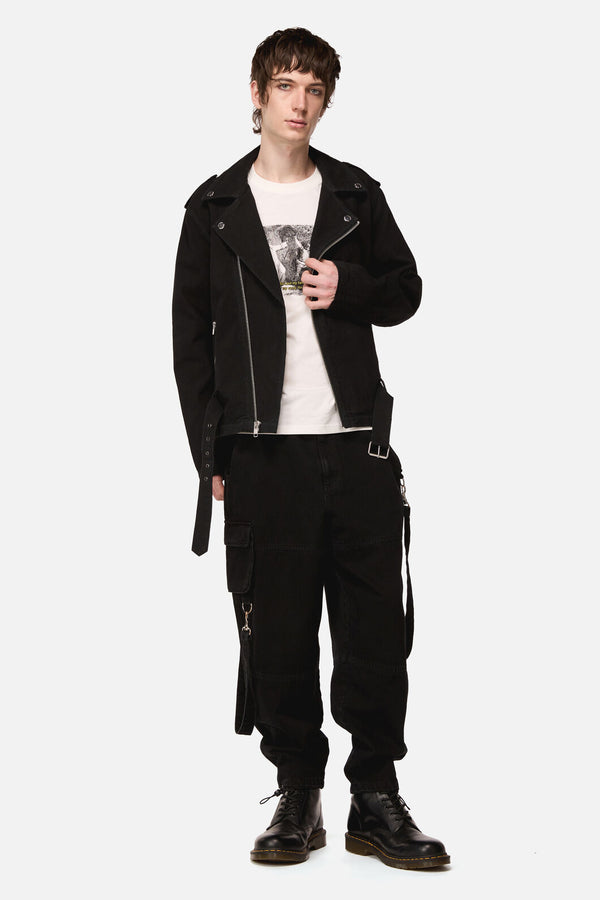 Black Friday - Midnight Denim Biker Jacket - black