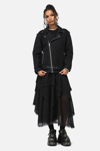 Black Friday - Midnight Denim Biker Jacket - black