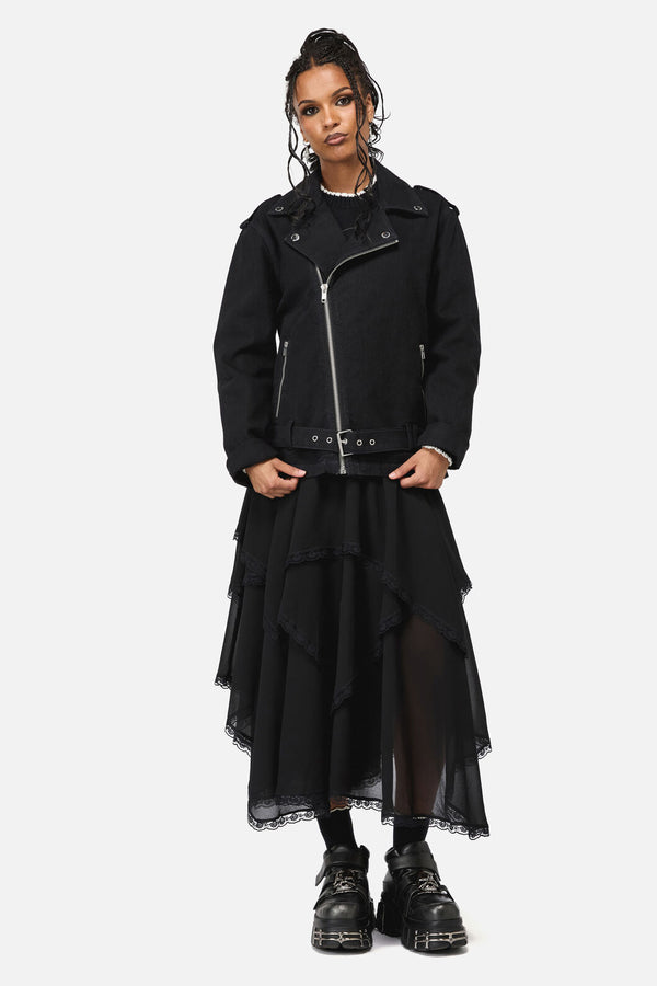 Black Friday - Midnight Denim Biker Jacket - black