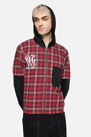 Black Friday - Louve Tartan Hoodie - red-black