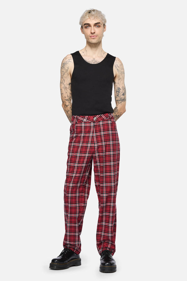 Black Friday - Louve Tartan Pant - red