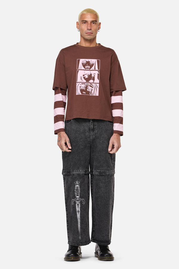Black Friday - Increasing Silence LS Top - pink-brown