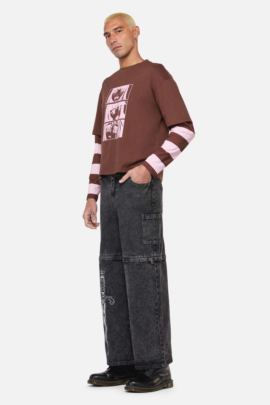 Black Friday - Increasing Silence LS Top - pink-brown