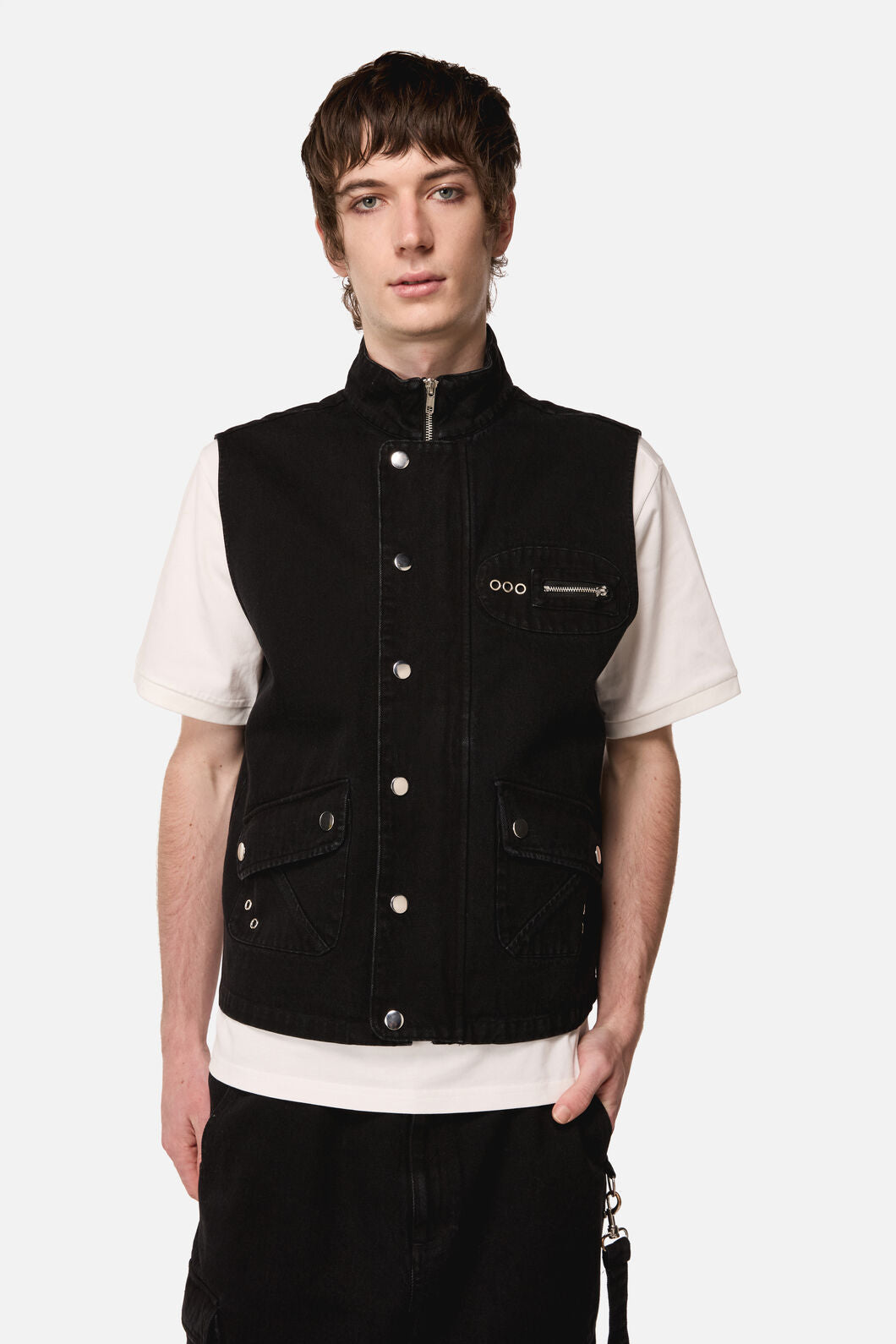 Black Friday - Midnight Goth Grunge Vest - black
