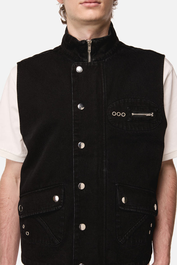 Black Friday - Midnight Goth Grunge Vest - black
