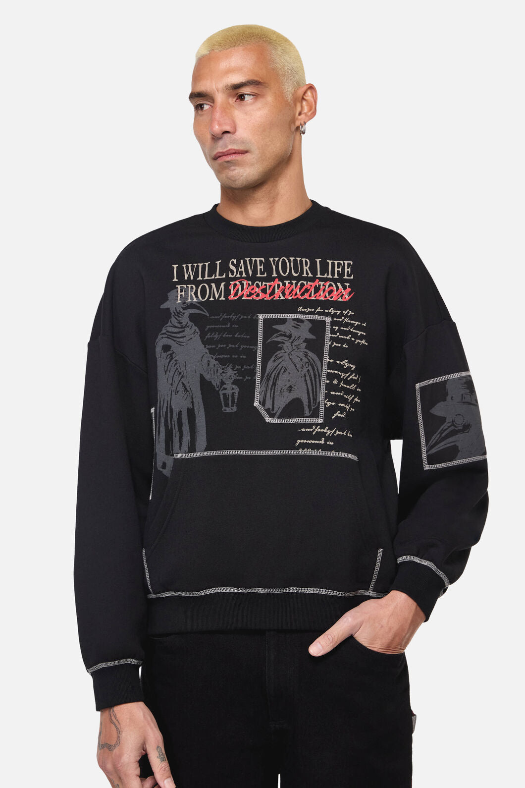 Black Friday - Plague Doctor Patch Jumper - black