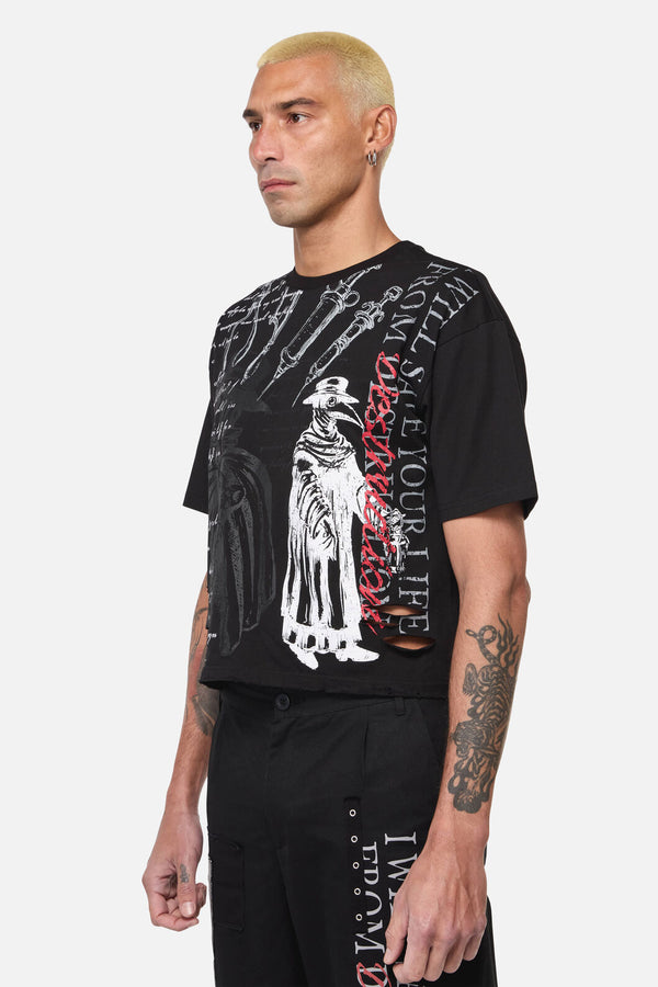 Black Friday - Plague Doctor Distressed Tee - black