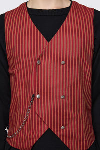 Black Friday - Faire Double Breasted Vest - red-gold