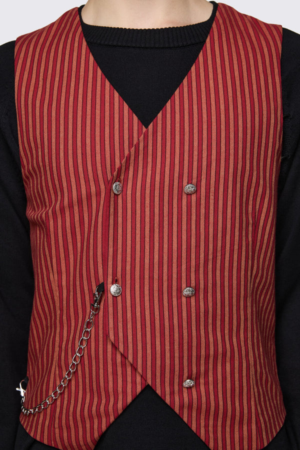 Black Friday - Faire Double Breasted Vest - red-gold