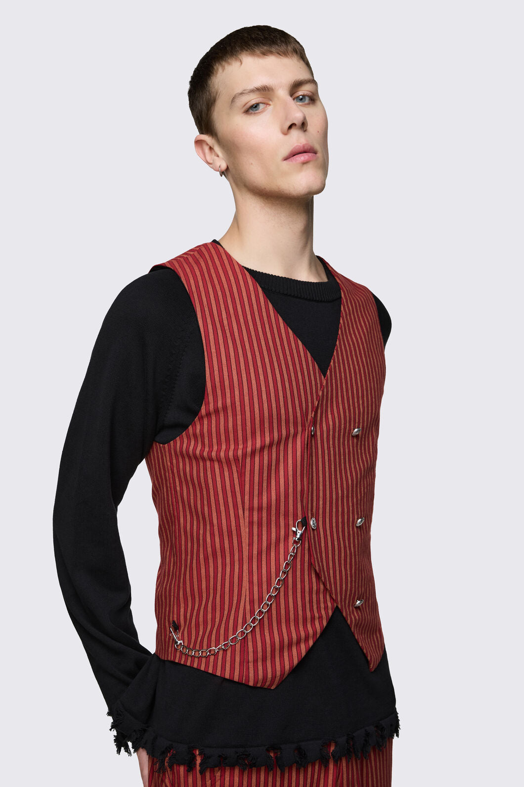 Black Friday - Faire Double Breasted Vest - red-gold