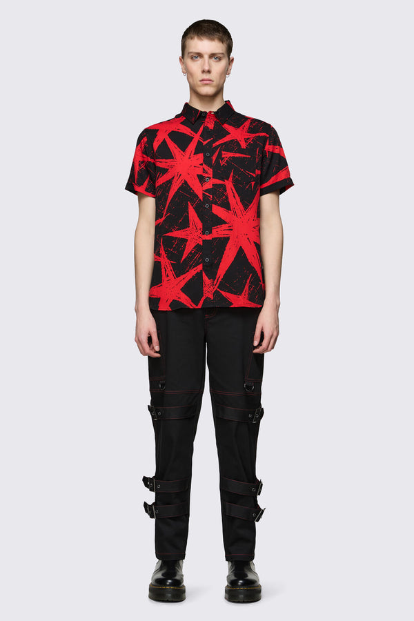 Black Friday - Trad Emo Star Graphic Shirt - black-red