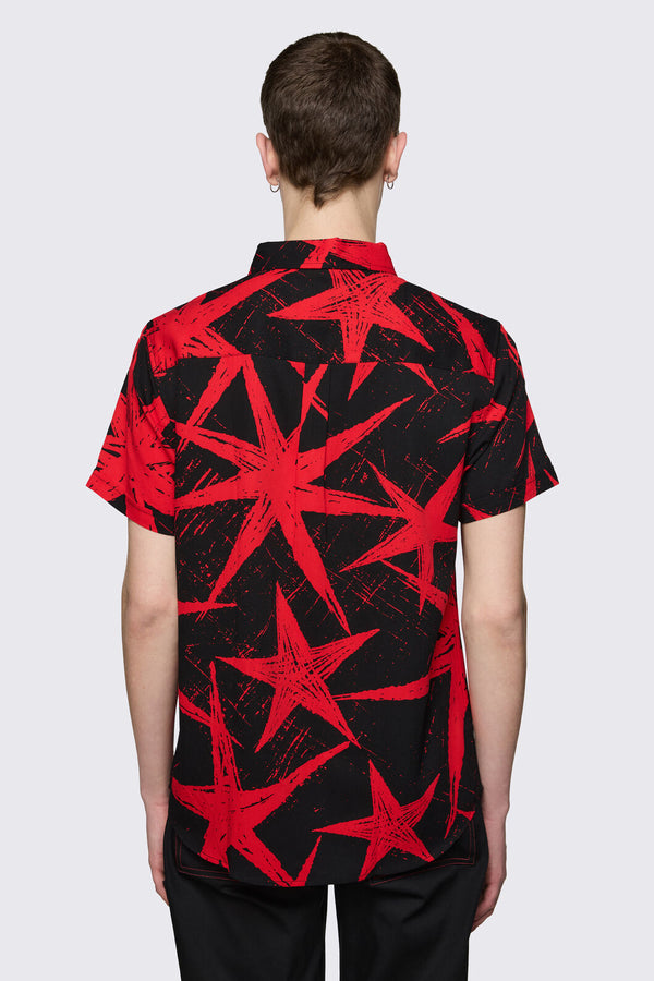 Black Friday - Trad Emo Star Graphic Shirt - black-red