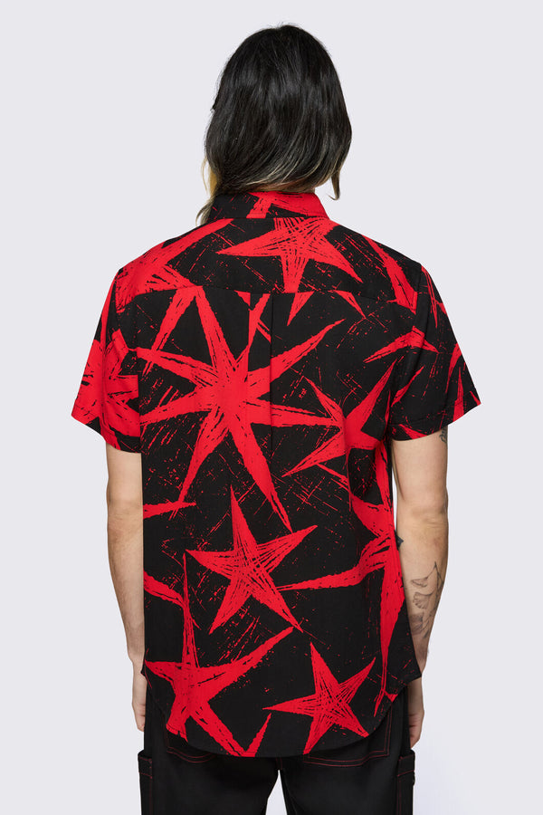 Black Friday - Trad Emo Star Graphic Shirt - black-red