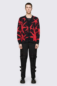 Black Friday - Trad Emo Star Cardigan - black-red