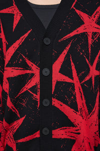 Black Friday - Trad Emo Star Cardigan - black-red