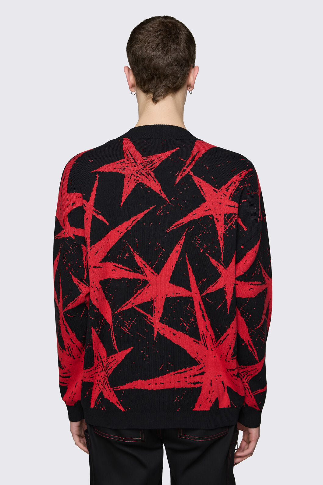 Black Friday - Trad Emo Star Cardigan - black-red