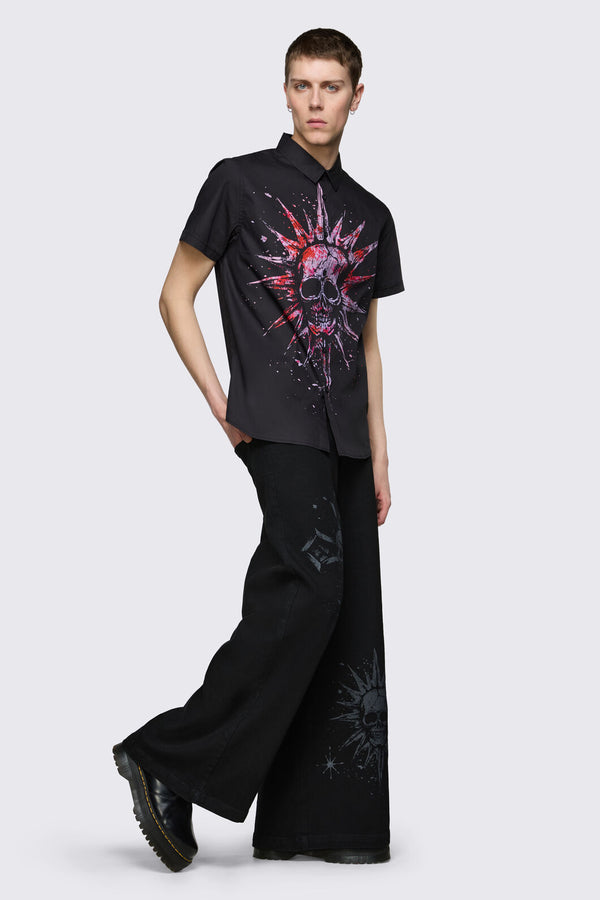 Black Friday - Trad Emo Skull Shirt - black