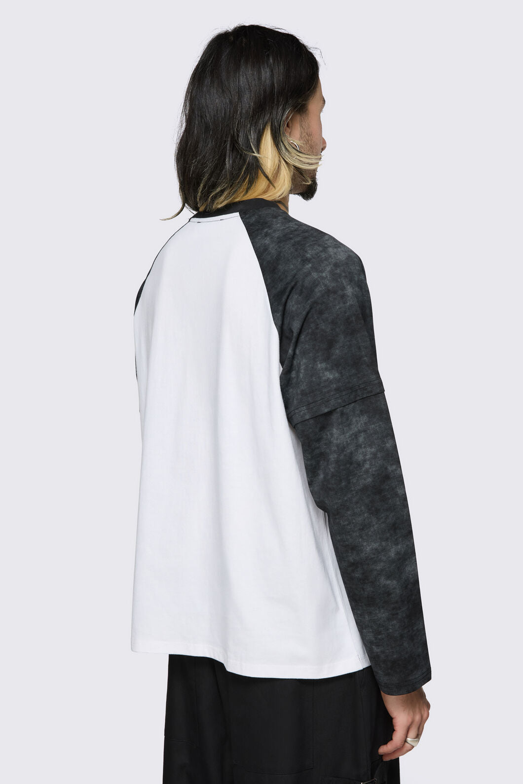 Black Friday - Mythical Goth Contrast Long Sleeve Tee - grey-white