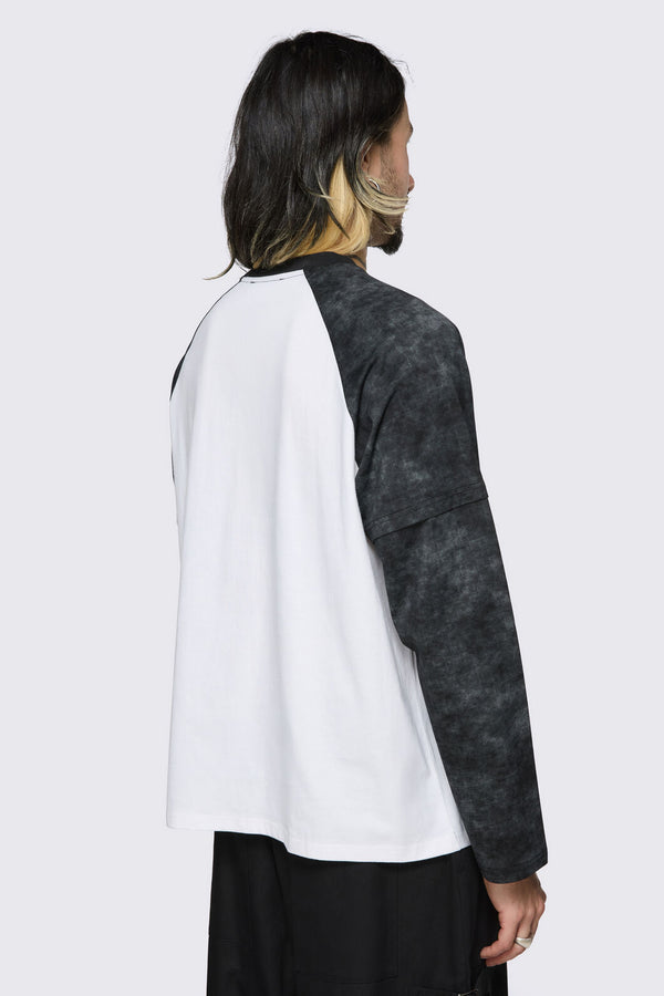 Black Friday - Mythical Goth Contrast Long Sleeve Tee - grey-white