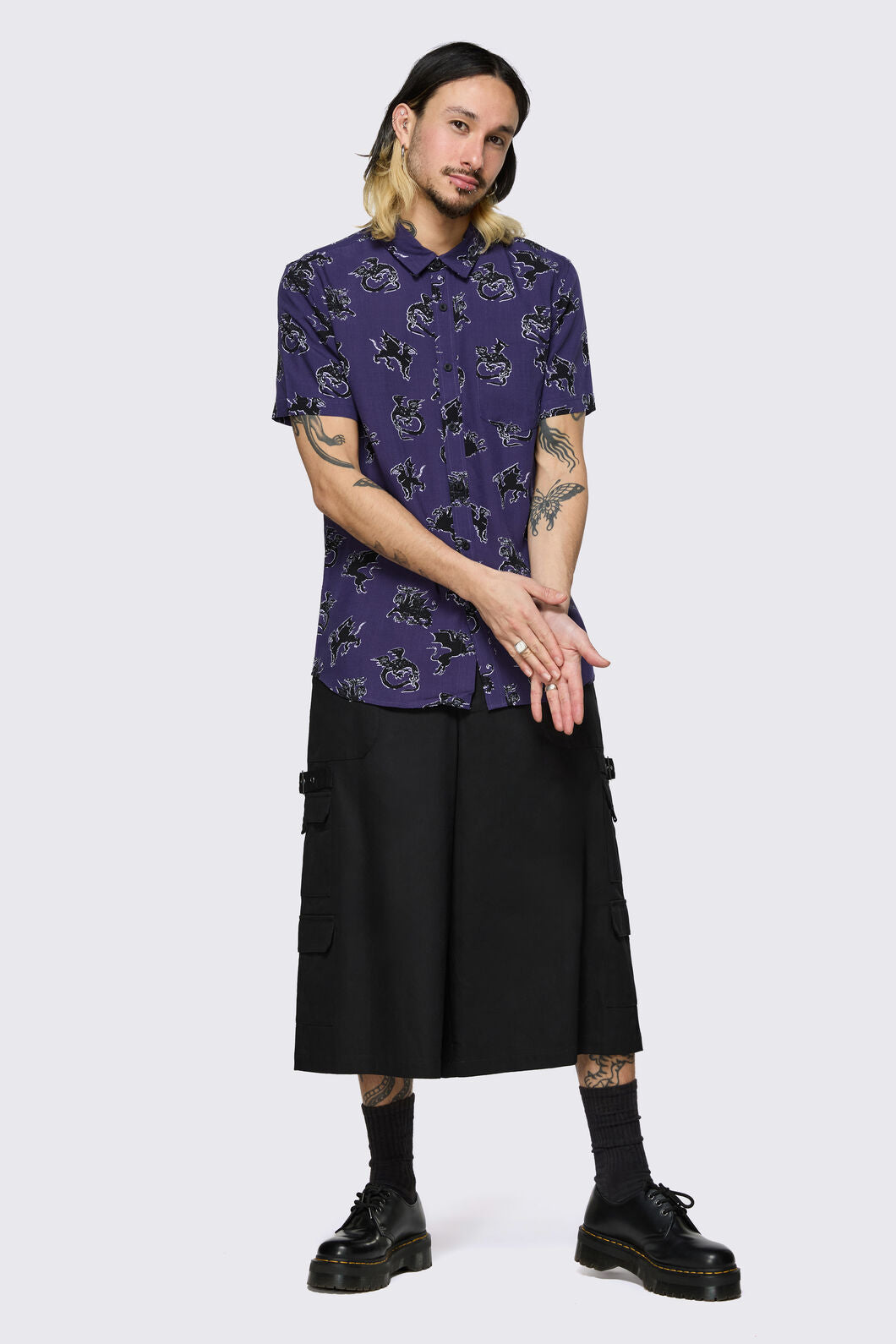 Black Friday - Monstre Short Sleeve Shirt - purple