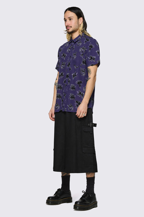 Black Friday - Monstre Short Sleeve Shirt - purple