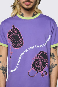 Black Friday - Dont Push My Buttons Tee - purple
