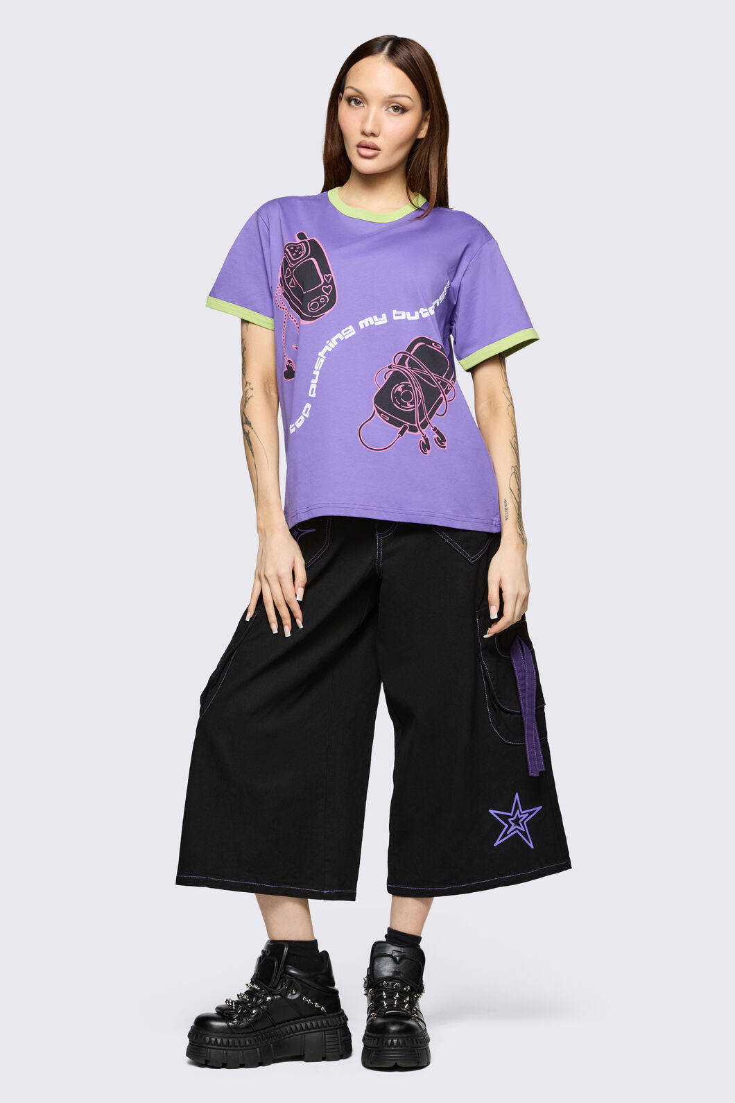 Black Friday - Dont Push My Buttons Tee - purple