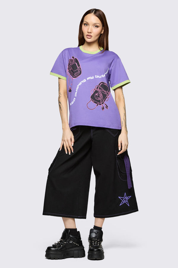 Black Friday - Dont Push My Buttons Tee - purple