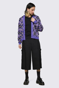 Black Friday - Stuck In Your Head Tartan Cardi - purple
