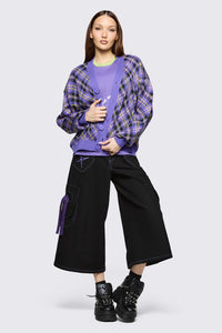 Black Friday - Stuck In Your Head Tartan Cardi - purple