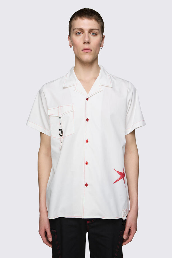 Black Friday - Trad Emo Relaxed Pocket Shirt - white