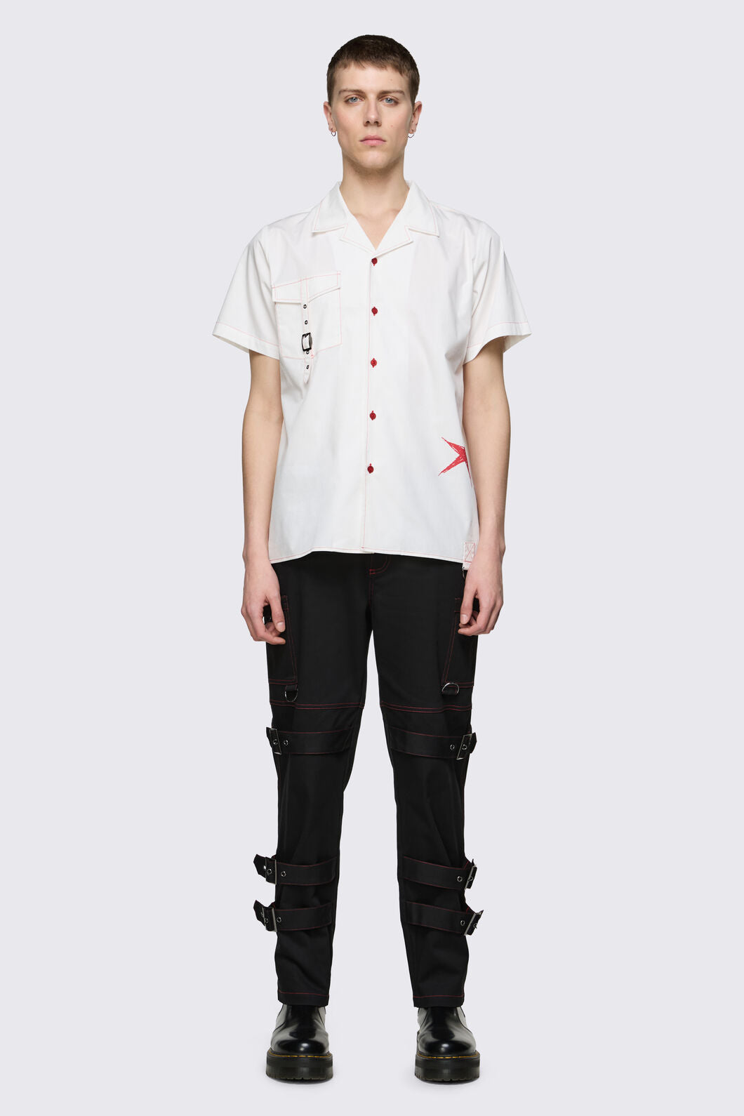 Black Friday - Trad Emo Relaxed Pocket Shirt - white