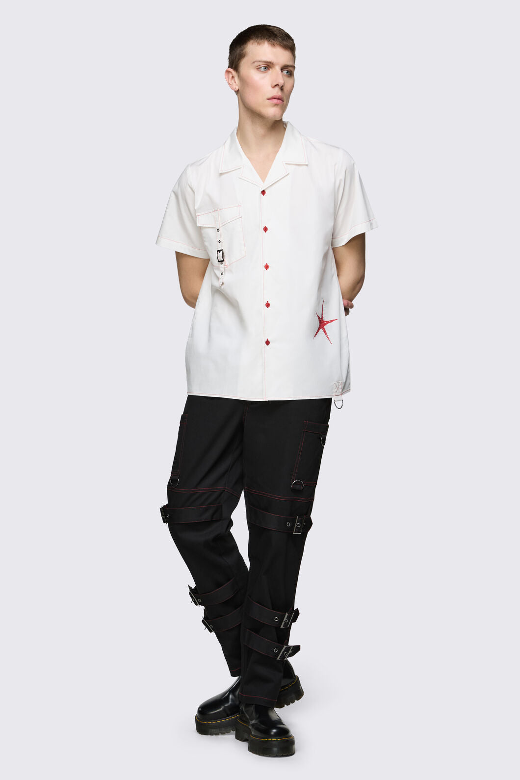 Black Friday - Trad Emo Relaxed Pocket Shirt - white