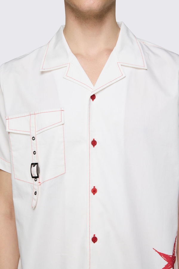 Black Friday - Trad Emo Relaxed Pocket Shirt - white
