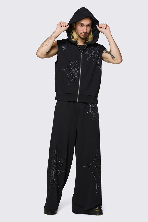 Black Friday - Webbed Diamante Zip Up - black