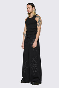 Black Friday - Webbed Diamante Track Pants - black