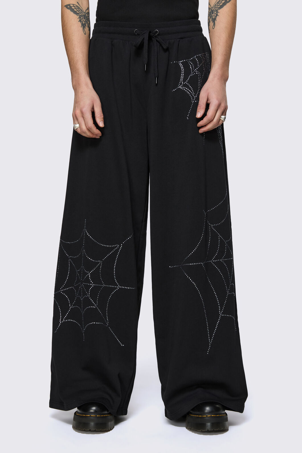 Black Friday - Webbed Diamante Track Pants - black