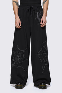 Black Friday - Webbed Diamante Track Pants - black
