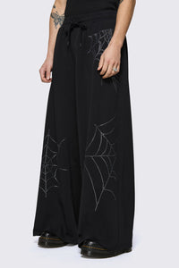 Black Friday - Webbed Diamante Track Pants - black